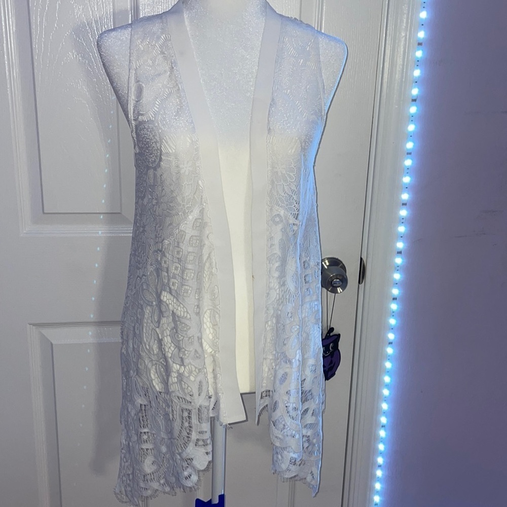 White lace shrug Christopher and banks